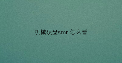 “机械硬盘smr怎么看(怎么看机械硬盘是不是smr)